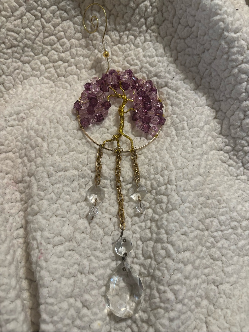 Hand Crafted Tree of Life Sun Catcher Hanging Crystals and  2 Tone Tree